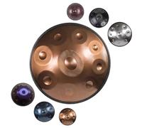 22" Handpan Drum 9/10/12 Notes in D Minor Hand Drum with Bag and Handpan Holder for Sound Healing Yoga 432/440Hz Steel Handpan Instrument with Bag Stand Hand Mallets(Gold,440HZ/10Note)