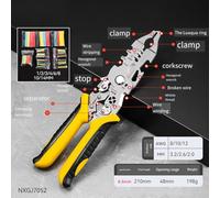 22 in 1 Electrician Wire Stripper Crimping Pliers with Heat Shrink Tube, Alloy Steel Construction and Ergonomic Grip for Professional Electrical Work and DIY(22in1+164pcs Tube)