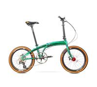 22 Inch 451 Wheel Aluminum Alloy Ultra-Light Folding Bicycle Speed Change Men and Women Disc Brake Portable Adult Bicycle Chameleon Green