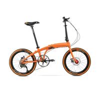 22 Inch 451 Wheel Aluminum Alloy Ultra-Light Folding Bicycle Speed Change Men and Women Disc Brake Portable Adult Bicycle Vibrant Orange