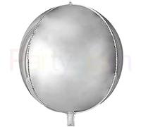 22 Inch 4D Balloons Large Foil Balloons Sphere Foil Balloons Round Balloons for Birthday Wedding Baby Shower Party (Silver, Single)