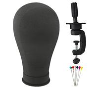 22 inch Canvas Block Head Mannequin Head for Hair Extension Lace Wigs Making Black
