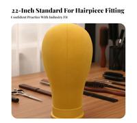 22-Inch Canvas Mannequin Head, 22 Inch, Black, Black | Lightweight Foam Body, Canvas Block Head, for Hair Salons