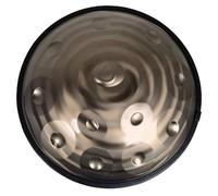 22 Inch D Minor Hand Pan Percussion Instruments(432 Hz), Steel Handpan Drums For Adults, Hand Drums With Carry Bag, 2 Test Mallets, Stand, Cleaning Cloth, Woven Rope(Golden spiral,12 Notes)