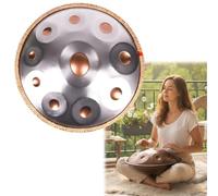 22-Inch D Minor Handpan Drum 10 Note 432Hz for Healing Mtat - Steel Handpan with Bag & Stic for Beginners Perfect for Sound Therapy (Silver 432Hz)