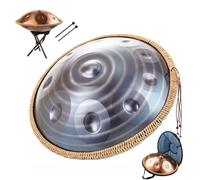 22-Inch Handpan Drum,9/10/12Note Hand Pan Drum,432/440Hz Tongue Drum,D Minor Hand Drums(Golden spiral,10 Notes (432Hz))