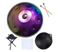 22 Inch Handpan Drum, 9/10 Notes D Minor Star Sky Steel Hand Drum, Handpan Musical Instrument with Carry Bag, Mallets, Bracket,9 notes