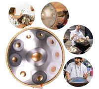 22 Inch Handpan Drum, Hand Pan Steel Adults Handpan Drum - 9/10/12 Notes 432hz/440hz - Percussion Instruments(Golden eye,10 Notes (432Hz))