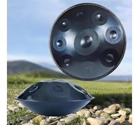 22 Inch Handpan Drum Professional 12/10/9 Tone Percussion Instrument in D Minor, 432Hz 440Hz | Stand, case, mallets/Steel Tongue | For studio, stage, therapy(Blue,440HZ/10Note)