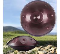 22 Inch Handpan Drum Professional 12/10/9 Tone Percussion Instrument in D Minor, 432Hz 440Hz | Stand, case, mallets/Steel Tongue | For studio, stage, therapy(Brown,440HZ/9Note)