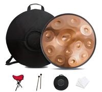 22 Inch Handpan Drum Sets, 432Hz/440Hz Steel Hand Pan Percussion Instruments, 9/10/ 12 Notes Stainless Steel Hand Pan Drums For Musical Education Entertainment Meditation Yoga Zen Gifts(C,10 notes(440