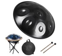22-Inch Handpan Percussion Instrument, 440Hz Steel Handpan Drums for Adults Hand Pan, Hand Drum Sets D Minor Kurd, for Meditation & Outdoor Performances(A,12 notes)