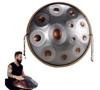 22-Inch Handpan Steel Tongue Drum - 9/10/12 Notes, 432Hz/440Hz Percuss Instrument with Bag, Premium d & Silver h, Perfect for Musicians & Relaxat