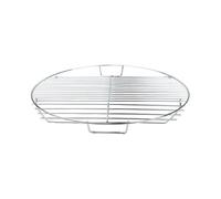 22 Inch Stainless Steel Hinged Round Cooking Grill Grate | The hinged for access door lets you add charcoal or wood chips easily without removing the grate.