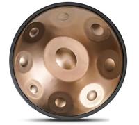 22 Inch Steel Hand Drum, Gold Harmonic Handpan Drum in D Minor, 9 Tones, with Bag, for Sound Healing, Meditation, Yoga