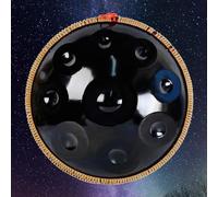 22 Inch Steel Handpan Drum, D Minor 9/10/12 Notes Hand Pan Drum For Adults And Kids, 432Hz Harmonic Percussion Instrument With Handpan Case And Mallets(Black,12Notes)