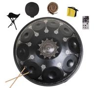 22 Inch Steel Handpan Drum Instrument, D Minor Kurd Hand Pan Drum For Professional Performance, 440Hz Hand Drums For Adults, Harmonic Percussion Instrument(Mandala,10 Notes (440Hz))