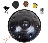 22 Inch Steel Handpan Drum Instrument, D Minor Kurd Hand Pan Drum For Professional Performance, 440Hz Hand Drums For Adults, Harmonic Percussion Instrument(Dark,9 Notes (432Hz))
