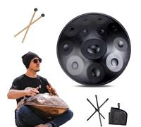 22 Inch Steel Tongue Drum, 9/10/ 12 Notes Handpan Percussion Drum For Beginners And Professionals, Sound Healing Hand Pan Instrument Zen Gifts (Size : 432Hz, Color : BLACK_12 NOTES)