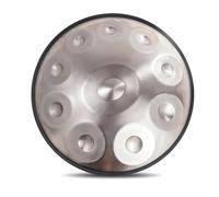 22 Inches 9/10/12 Notes D Kurd Minor Hand Drum - 432Hz/440Hz Steel Handpan Percussion Instruments, Handpan Drum Sets, For Sound Healing And Personal Meditation(SILVER-10 NOTES,432Hz)