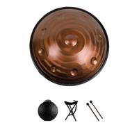 22 Inches Adults Handpan Drum With Stand, Steel Hand Pan Percussion Instruments, D Minor 432Hz Handpan Drums Gold Professional Instrument For Yoga Concert Audio Production(B,10 notes (440Hz))