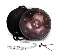 22 Inches Hand Drum D Minor - Handpan 432Hz/440Hz Steel Percussion 9/10/12 Notes, Handpan Drum with Stand, Bag and Mallets, Steel Hand Pan for Meditation Sound Healing(Purple,432HZ/12Note)