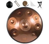 22 Inches Handpan Drum D Minor 9 notes Steel Hand Drum 432Hz/440Hz Hand Pan Drums for Family and Friends Sound Healing(Gold,440Hz)