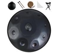 22 Inches Handpan Drum D Minor 9 notes Steel Hand Drum 432Hz/440Hz Hand Pan Drums for Family and Friends Sound Healing(Black,440Hz)
