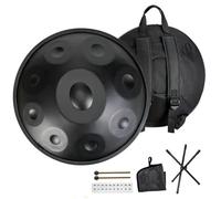 22 Inches Handpan Drum Set, 432Hz/440Hz 9/10/12 Notes Hand Drum Instrument, Premium Steel Hand Drum, Percussion Instruments For Adults Beginners, For Music Education, Meditation, Yoga(D-432Hz,9Notes)