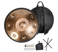 22 Inches Handpan Drum Set, 432Hz/440Hz 9/10/12 Notes Hand Drum Instrument, Premium Steel Hand Drum, Percussion Instruments For Adults Beginners, For Music Education, Meditation, Yoga(A-440Hz,10Notes)