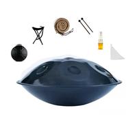 22 Inches Handpan Drum Set 440Hz 9/10/12 Notes Handpan Drum Instrument With Carrying Case Drumsticks Bracket Premium Steel Drums For Meditation Sound Therapy(Blue,9 Notes)