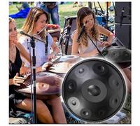 22 Inches Handpan Drum With Stand Handpan Percussion Instrument For Sound Healing, Personal Meditation, Handpan Percussion, Handpan Drums For Adults, Hand Drum(Black,9 Notes (432Hz))