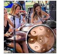 22 Inches Handpan Drum With Stand Handpan Percussion Instrument For Sound Healing, Personal Meditation, Handpan Percussion, Handpan Drums For Adults, Hand Drum(Gold,12 Notes (432Hz))