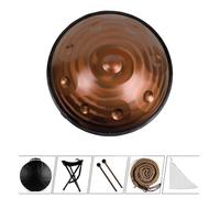 22 Inches Stainless Steel Hand Pan Drums, Handpan Instrument Handpan Drum For Adults, D Minor Steel Hand Pan Percussion Instruments For Yoga Concert Audio Production(C,10 notes (432Hz))