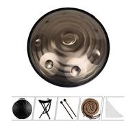 22 Inches Stainless Steel Hand Pan Drums, Handpan Instrument Handpan Drum For Adults, D Minor Steel Hand Pan Percussion Instruments For Yoga Concert Audio Production(A,10 notes (432Hz))