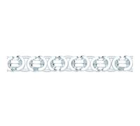 (22) Jewelco London Rhodium Plated Sterling Silver Flat Byzantine Chain Necklace 7mm - GVCH58