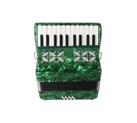 22 Key 8 Bass Accordion Lightweight Professional Exam Performance Instrument Portable 3.4 kg Green