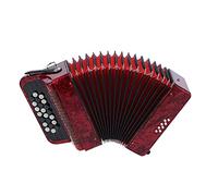 22 Key 8 Bass Accordion, Professional Button Accordion Instrument for Beginner, Accordion with Storage Bag, for Cultivating Musical Talent and Improving Sense of Rhythm (Red)
