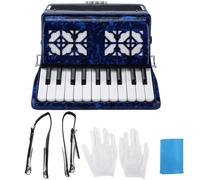 22 Key 8 Bass Black Piano Texture Accordion with Pure Sound Quality, Adjustable Straps, for Stage Performance