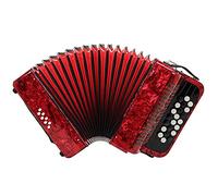 22 Keys 8 Bass Accordion Piano, Educational Musical Instrument, With Backpack Gig Bag And Shoulder Straps, For Beginners Students (Color : Red)