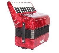 22 Keys 8 Bass Piano Accordion, Stage Performance, For Musical Instrument Lovers, Retractable Strap And Storage Bag(Red)
