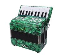 22 Keys Performance Accordion, Professional Tuning, Wider Range, Premium Reeds, Bright Color, Adjustable Straps, Ideal for Beginners, Comfortable to Play (Green)