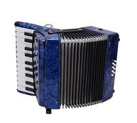 22 Keys Performance Accordion, Professional Tuning, Wider Range, Premium Reeds, Bright Color, Adjustable Straps, Ideal for Beginners, Comfortable to Play (Dark Blue)