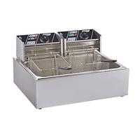 22 L Deep Fryer Commercial Deep Fat Fryer Chip Pan with Temperature Control Stainless Steel Removable Basket Non-Stick Oil Tank Easy Clean 2500 W