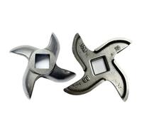 #22 Meat Grinder Blade Stainless Steel Knife Cutter Replacement, Please check the size and shape(2 PCS)
