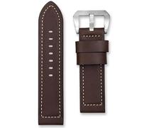 22 mm Dark Brown Watch Strap | Premium Replacement Compatible with Officine Panerai Luminor Radiomir & Submersible | Oiled Calf Leather Band | Contrast Stitch | Oversized Buckle (Dark Brown, 22mm)