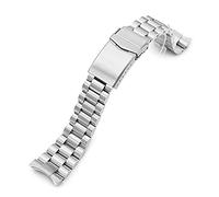 22 mm End Mill 316L Stainless Steel Watch Strap for Orient Mako II, Brushed V-Clasp