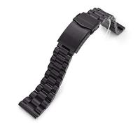 22 mm Endmill Metal Watch Strap Straight End Diamond-like Carbon DLC Black Coating