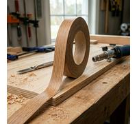 22 mm Pre Glued Iron On Edging Tape Melamine Veneer Oak Wood Effect