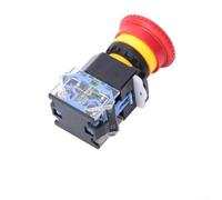 22 mm Red Mushroom Stop Push Button Switch, DPST, 660 V, 10 A, Normally Open/Closed, for Industrial Control Panels